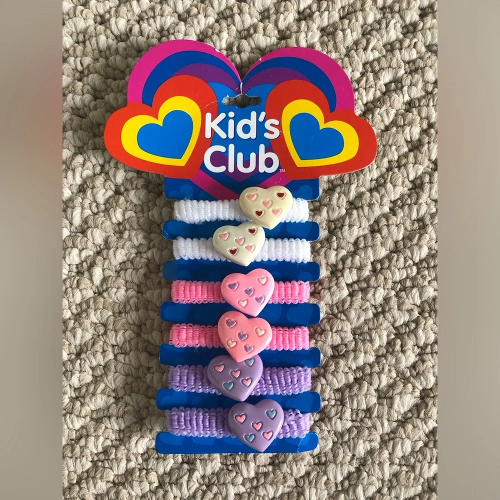 New Kid's Club children Heart Hair Ties Set
